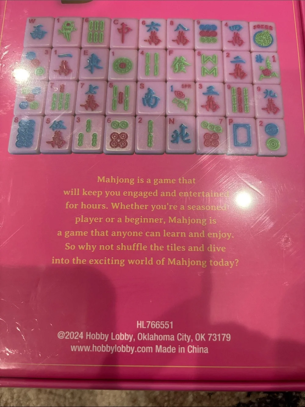 Hobby Lobby Pink Mah Jong Game Set